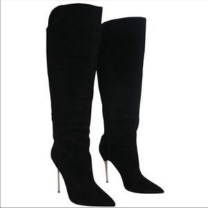 Brian Atwood metal stiletto boot